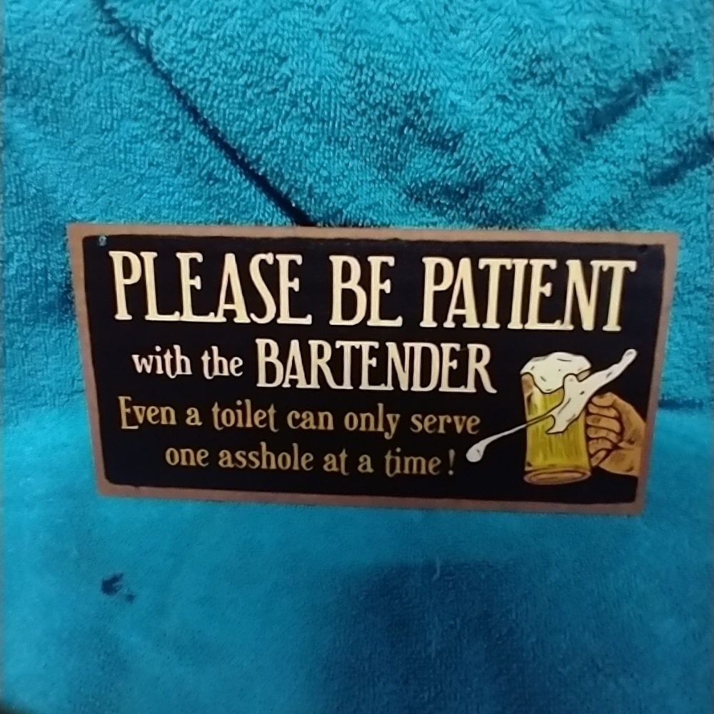 Humorous Bar Sign on Black Background Funny Humorous